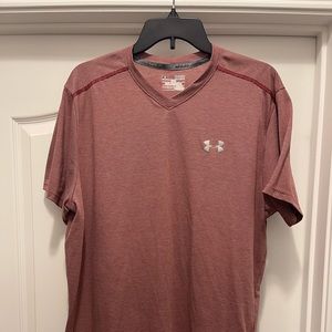 Under Armour shirt, size XL, red, fitted.